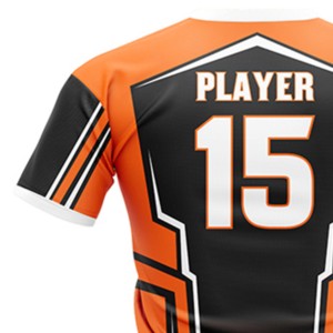 Camiseta de Campeonato de Fútbol para Hombre, Naranja y Negra, con Estampado Sublimado, Cuello Redondo, Manga Corta, Absorbe la Humedad, Corte Atlético - Product Image 6