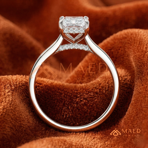 Radiant Cut Diamond Engagement <b>Ring</b> Classic <b>Solitaire</b> Plain Band – 925 Sterling <b>Silver</b> Wedding Bridal Jewelry <b>Ring</b> - Product Image 3