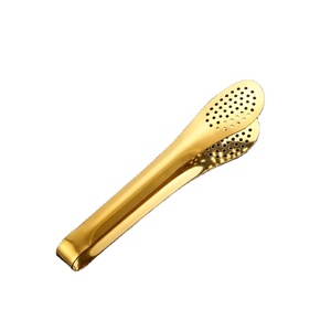 Pince de cuisine de luxe en acier inoxydable doré, robuste, pour barbecue, buffet, service, pince à pain et salade en métal, résistante à la chaleur - Product Image 1