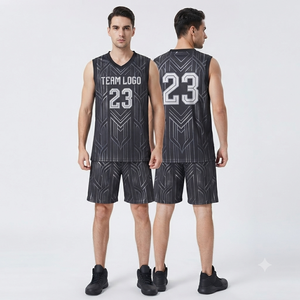 High Performance athletic Basketball Team Uniform Sleeveless Jersey with Matching Shorts for Competitive Sports and Daily <b>Train</b> - Product Image 5