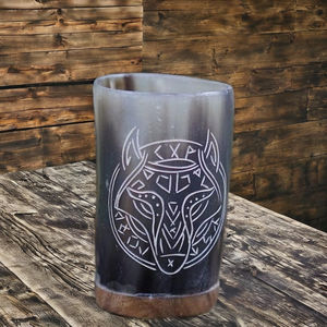 Best Selling Domestic Hand-made Dishwasher Safe Solid Buffalo Horn Viking Drinking Mug with 24hrs Hot/Cold Retention <b>Gift</b> <b>Box</b> - Product Image 2
