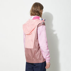 <b>Women</b> Color Block Racer <b>Jacket</b> Hooded Zipper Full Sleeve Windproof Lightweight Spring Outerwear Contrast Design - Product Image 3