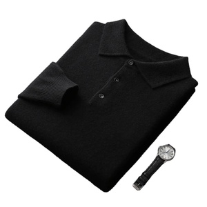 100% Cotton Men's Lapel Pullover Long Sleeve for Neck <b>Sweater</b> Regular Fit Business Casual Winter Anti-Wrinkle Breathable Knit - Product Image 5