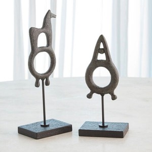 Sculpture métallique abstraite de forme irrégulière, art moderne fait main, décoration de table pour salon - Product Image 1