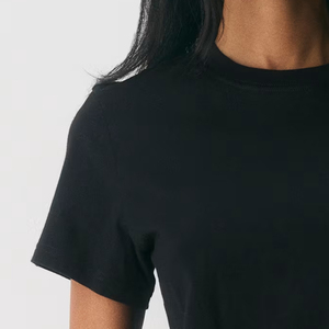 Service OEM : Conception de t-shirts pour femmes à prix abordable, manches courtes, style décontracté pour l'été, col rond, avec personnalisation du logo. - Product Image 3