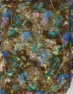 Ensemble 3 pièces de vêtements Kanga en polyester de luxe écologique à motif floral pour femmes africaines, avec broderie de ruban en dentelle, coupe ample, spécial mariée - Product Image 4