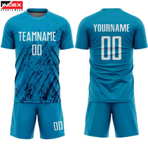 INDEX SPORTS WEAR Conjunto de Camiseta de Fútbol Personalizada Azul Sublimada con Nombre del Equipo 00, Absorbe la Humedad, para Todas las Temporadas, Corte Regular, Manga Corta - Product Image 1