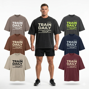 Camiseta Deportiva de Corte Holgado con Efecto Lavado, 250 GSM, 100% Algodón, Estilo Urbano para Hombre y Mujer, OEM - Product Image 1