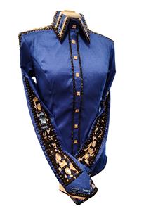 Tela de tafetán elástica hecha a mano Cowgirl Western Show Shirt - Product Image 4