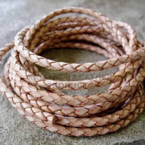 Cordon en cuir tressé Bolo naturel de qualité supérieure de 4 mm, fil rond tissé pour la conception de bracelets de luxe et fournisseur en gros haut de gamme - Product Image 6