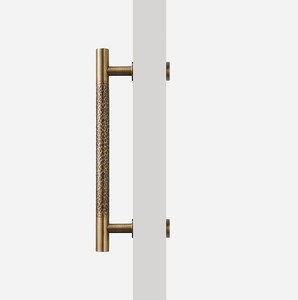 Poignée de porte élégante en laiton poli, design martelé, durable, pour cuisine, salle de bain, chambre - Product Image 2