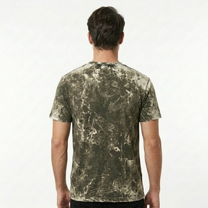 T-shirt de haute qualité 250 GSM vert et noir délavé à l'acide pour le streetwear - Product Image 4