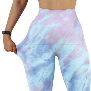 Leggings Deportivos de Cintura Alta Elástica para Mujer, Pantalones de Yoga Sin Costuras, Estampado Tie Dye, Efecto Push-Up, Largo Completo - Product Image 3