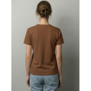 Camiseta de Algodón Estilo Boho para Mujer, Cuello Redondo Marrón, Tejido Transpirable y Suave, Corte Holgado para Uso Diario Informal de Verano - Product Image 2