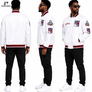 Custom Satin Embroidered <b>Thunder</b> Varsity Bomber <b>Jacket</b> Front Logo Customized Patchwork Design Eco-Friendly Winter <b>Jacket</b> - Product Image 2