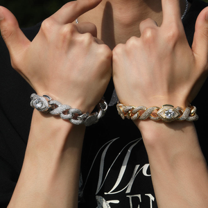 Round Cluster Moissanite Diamond <b>Bracelet</b> 925 Silver Iced Out <b>Ball</b> Link Chain Luxury Jewelry for Men Women Gift - Product Image 6