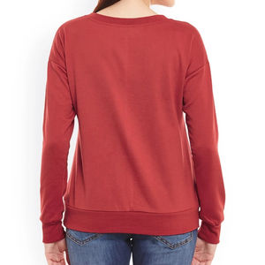 Sweat-shirt décontracté pour femme, col rond, manches longues, grande taille, en polaire élégante pour l'hiver, technique délavée, sexy et fitness - Product Image 4