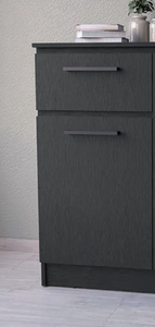 Wholesale Luxury Modern Black Wooden Storage Cabinet <b>with</b> <b>Drawer</b> Open <b>Shelves</b> and Door Multi Tier Organizer Unit for Home Decor - Product Image 2