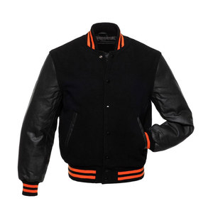 Chaqueta Varsity Personalizada para Hombre con Letras Impresas por Transferencia Térmica, Cuello Camisero, Estilo Casual de Otoño, Tipo Letterman de Béisbol - Product Image 1