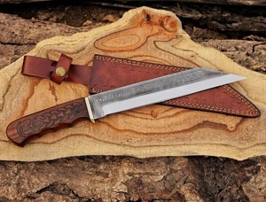 Couteau de chef viking professionnel, forgé à la main, personnalisé, ambidextre, écologique, en acier au carbone avec étui en cuir - Product Image 3