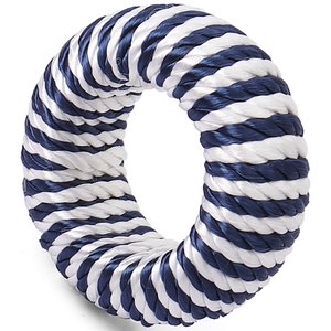Anneaux de serviette tressés faits à la main bleu marine et blanc, porte-serviettes en corde tressée, décoration de table de dîner de style côtier pour mariage et fête - Product Image 1