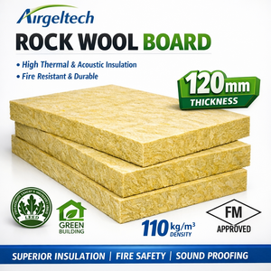 Panneau <span class=keywords><strong>de</strong></span> <span class=keywords><strong>laine</strong></span> <span class=keywords><strong>de</strong></span> roche 110 kg/m³ 120 mm - Isolation haute température, résistance au feu classe A1, conductivité thermique 0,036 W/mK pour l'énergie - Product Image 1