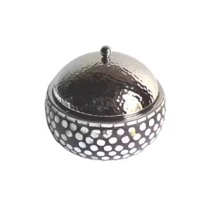 Premium Geometric Enamel Food <b>Warmers</b> Polished Finish Modern Casseroles with Wire Stand Round Hotpot for Party Serving - Product Image 6