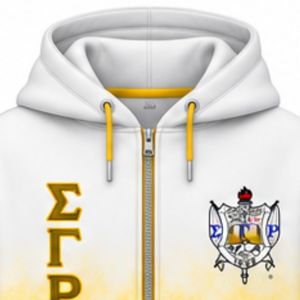 Sudadera con Capucha Oversize Tie-Dye Blanca y Dorada Personalizada de la Hermandad Griega Sigma Gamma Rho para Mujer, Estilo Casual Urbano - Product Image 5