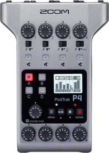 Grabadora <span class=keywords><strong>de</strong></span> <span class=keywords><strong>Podcast</strong></span> con Batería, 4 Micrófonos, Zoom Podtrak P4 - Product Image 1
