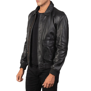 Nouvelle veste en cuir tanné pour homme avec poche avant, col rabattable, imperméable et coupe-vent, service de vente en gros OEM - Product Image 4
