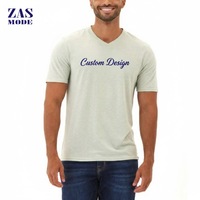 T-shirts d'été pour hommes grande taille, coupe ajustée, tricot uni, écologiques, séchage rapide, 210g, 100% coton, col en V, fabriqués au Bangladesh