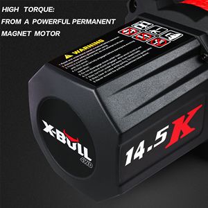 Verricello Elettrico X-BULL D0100HXFAKJ XPV 14500 LBS 12V con Corda Sintetica Rossa, Nuovo Arrivo per Jeep, Rimorchio, Camion 4WD - Product Image 4