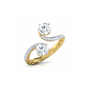 14K Yellow Gold Diamond Engagement <b>Ring</b> for Women |0.55 TCW Real Round Brilliant Cut Prong Set Designer Solitaire <b>Ring</b> For Women - Product Image 3