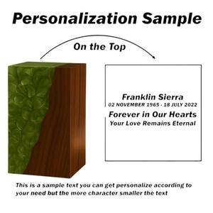 Urne funéraire en résine aquatique et bois de noyer, boîte de crémation artisanale moderne, urne commémorative artistique en résine ondulée pour cendres humaines ou d'animaux - Product Image 6