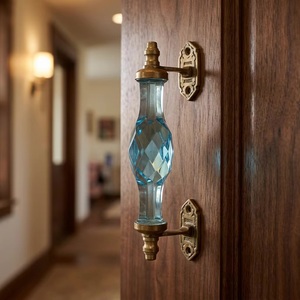 Crystal Modern Bathroom Cabinet <b>Pull</b> Handle Turquoise Faceted <b>Bar</b> Shape Brass Mounting Drawer Furniture Hardware - Product Image 2