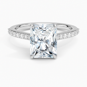 Anillo BOJ 064 con Corte Radiante, Plata 925, Anillo de Diamantes Elodie Catedral, 2ct, Color D, VVS1, Moissanita, Certificado GRA, Precio Bajo, Gran Oferta - Product Image 1