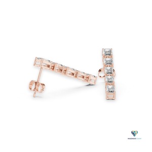 ต่างหูเพชรทรงหยดน้ำมรกต 2.75 กะรัต เพชรเลี้ยงในห้องปฏิบัติการ ตัวเรือนทองคำแท้ 14K ต่างหูแบบห้อยระย้าสำหรับผู้หญิง - Product Image 3