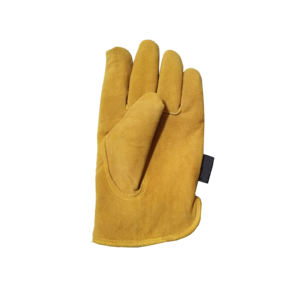 Genuine Leather Safety Glove Blue With Abrasion Resistance Unisex <b>Workwear</b> - Product Image 4