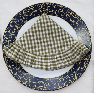 Classic Green Checkered 100% <b>Linen</b> Napkin 60x60cm Handmade <b>Table</b> Decoration Square Washable Reusable Napkin Supplier - Product Image 4