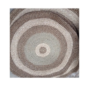 พรมหญ้าทะเลทรงกลมแบบสั่งทำพรมผักตบชวาธรรมชาติสำหรับตกแต่งบ้านพื้นหรือประตูเฟอร์นิเจอร์โรงงานในเวียดนาม - Product Image 2