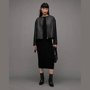 Chaqueta de Cuero Genuino para Mujer, Corta, con Cierre, Reversible, Impermeable, con Forro de Seda Térmico, Invierno 2026 - Product Image 4