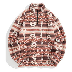 Sweat-shirt zippé personnalisé pour homme en coton à carreaux, patchwork, blocs de couleur, col montant, fermeture éclair, pull tendance, streetwear décontracté - Product Image 1