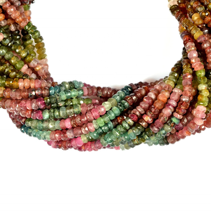 Natural <b>Tourmaline</b> Faceted Rondelle Beads for Multi Application for Jewelry Making - Product Image 4