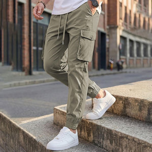 Nouveau pantalon cargo pour homme tendance, taille haute élastique, design minimaliste, étiquette privée personnalisée, pantalon de mode streetwear - Product Image 3