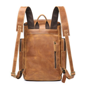 Sac à dos en cuir rétro pour homme, imperméable, grande capacité, sac à dos de voyage, cuir véritable, sac à dos vintage tendance, logo personnalisé OEM - Product Image 2