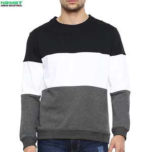 Extended Adjustable Drawstring Crew <b>Neck</b> Sweat Shirt Men Metal Tip Cords Heavy <b>Padded</b> Sweat Shirt Outer Wear Top - Product Image 1