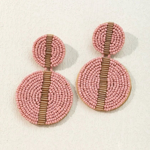 Pendientes de Bisutería de Moda, Pendientes Bordados Hechos a Mano con Cuentas para Mujeres y Niñas de la India - Product Image 1
