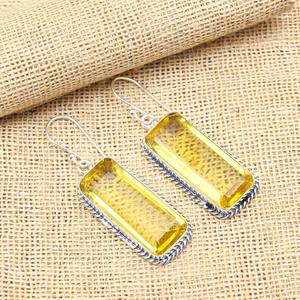 Boucles d'oreilles en argent sterling 925 massif, pierre précieuse citrine, faites à la main, magnifique cadeau d'anniversaire pour elle - Product Image 2