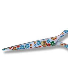 Ensemble de ciseaux de coiffure et d'éclaircissement multicolores professionnels pour salon de barbier, lames creuses affûtées, revêtement titane - Product Image 6