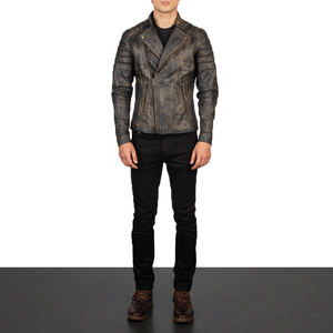 Veste en cuir véritable personnalisée pour homme, manteau d'hiver pour motard, veste en cuir véritable chaude pour homme, fabricant - Product Image 1